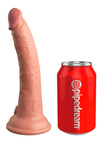 7" Vibrating + Dual Density Silicone Cock with Remote